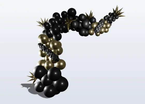 Demi arch organic balloon design for event decoration planning