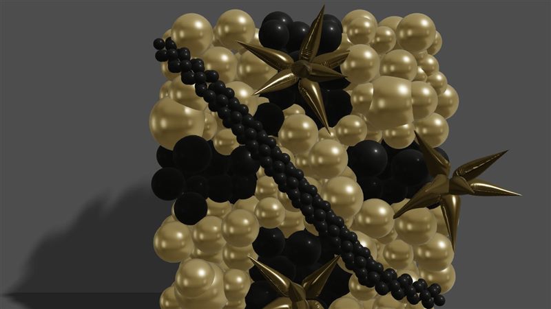 BalloonBuilder organic balloon wall — brand new WallBuilder mode with garlands and exploding stars