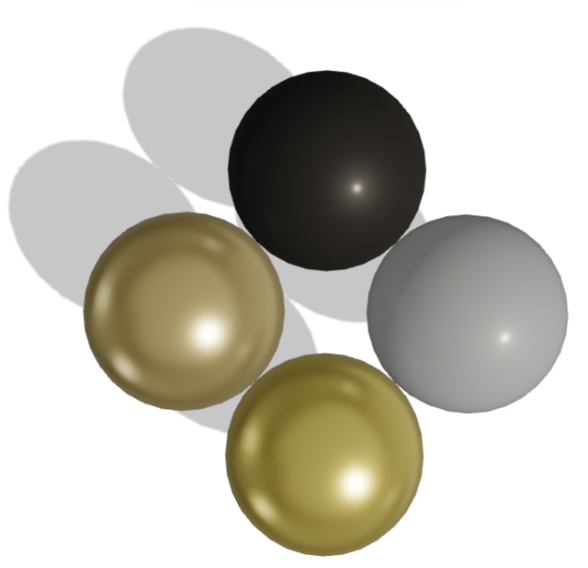 The identical Noir and Gold balloon colour combination under cool white LED lighting, where the grey balloon shifts from warm taupe to a cool light grey while the chrome gold balloons stay almost unchanged