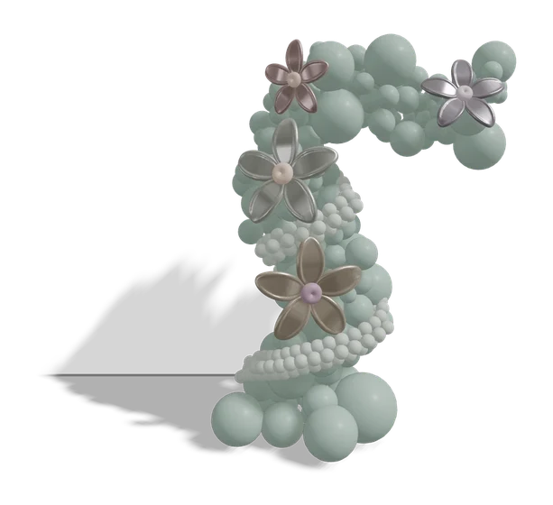 Organic demi arch 3D design in pastel silk tones