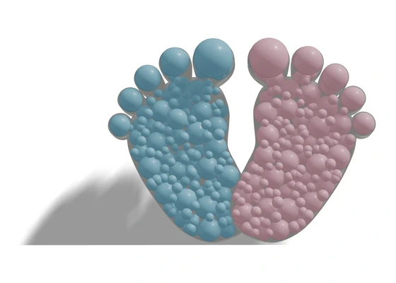 Baby Shower Feet Mosaic 3D Design