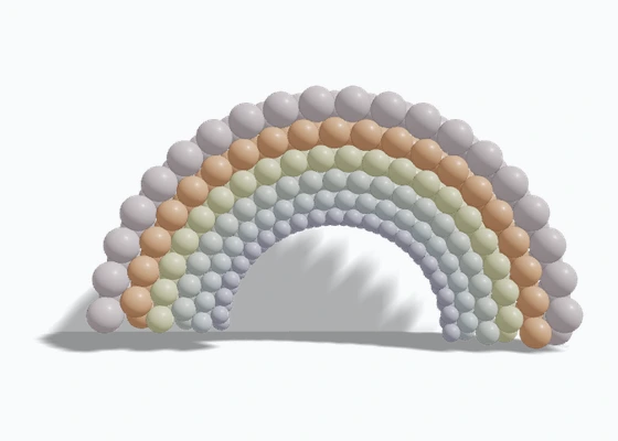 Pastel 6-Color Rainbow Arch
