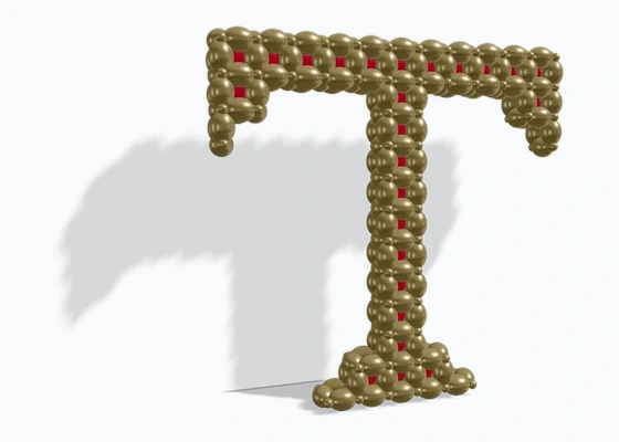 Double Grid Letter T Wall
