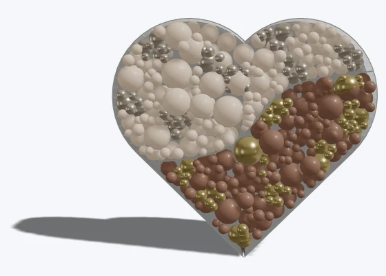Heart mosaic frame in blush & nude — 3D balloon décor design example from BalloonBuilder