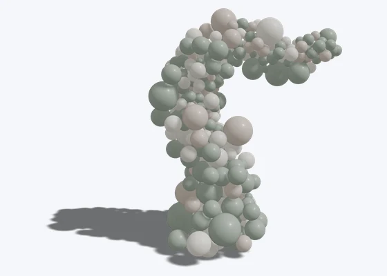 Sage & cream organic demi arch — 3D balloon décor design example from BalloonBuilder