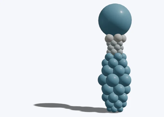 Tapered pastel column — 3D balloon décor design example from BalloonBuilder
